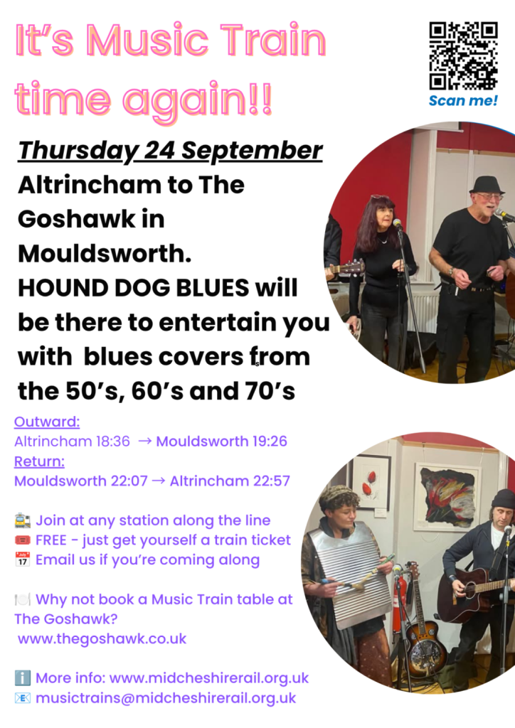 Music Train on The Mid Cheshire Line – Altrincham to Mouldsworth